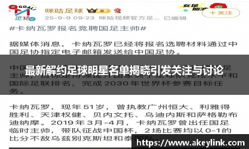 最新解约足球明星名单揭晓引发关注与讨论