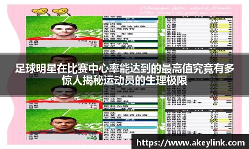 足球明星在比赛中心率能达到的最高值究竟有多惊人揭秘运动员的生理极限
